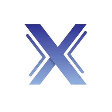 Mavi Harf X Logo Tasarım Şablonu