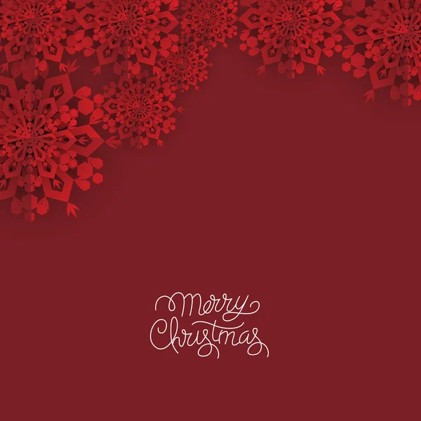 Fondo Rojo Navidad Con Copos Nieve Papel Composición Ilustraciones de stock libres de derechos