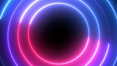 Kusursuz Döngülü Yıldırım Neon Enerji Çerçeve Arkaplanı veya Kenarlık