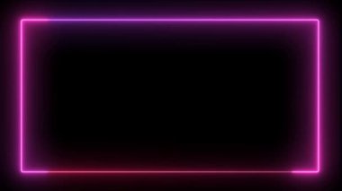 Kusursuz Döngülü Yıldırım Neon Enerji Çerçeve Arkaplanı veya Kenarlık