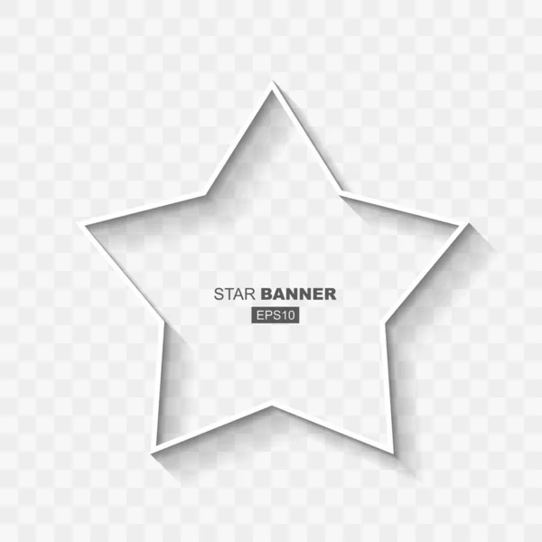 White Abstract Star Banner Template with Flat Design Shadow