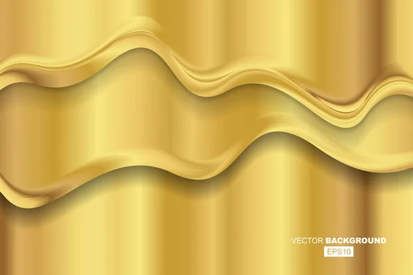Composição Fundo Fluido Moderno Dourado Com Gradientes Escuros Linha Ondulada — Vetor de Stock