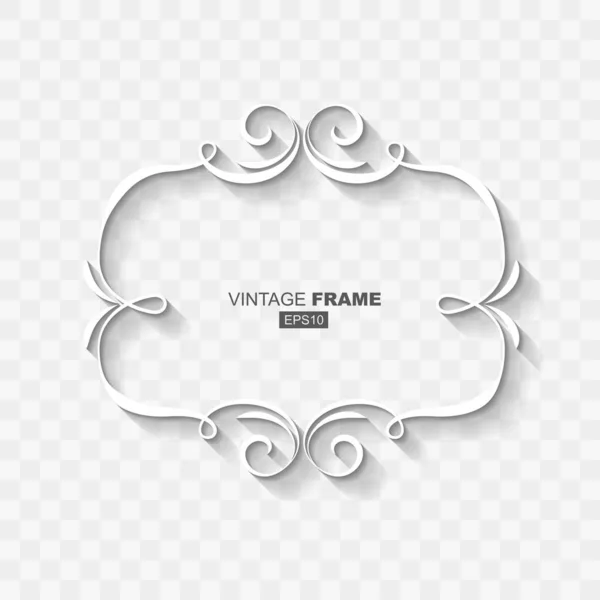 Weiße Abstrakte Retro Vintage Rahmen Banner Vorlage Mit Flachem Design — Stockvektor