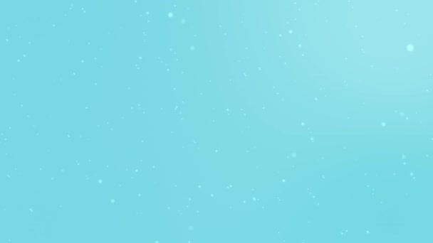 Light Blue Winter Background Falling Snow Animation — Stock Video