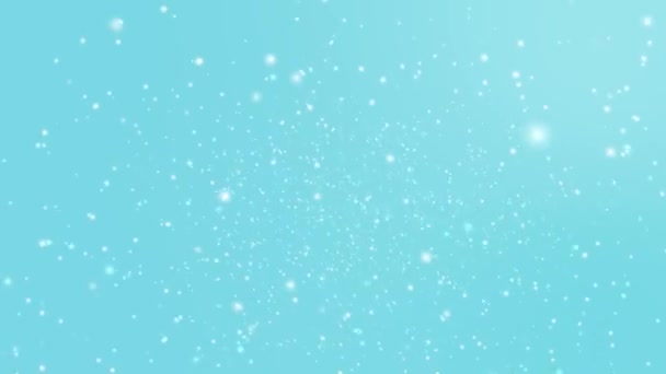 Голубой Зимний Фон Падающей Снежной Анимацией — стоковое видео