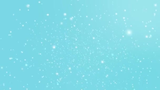 Light Blue Winter Background Falling Snow Animation — Stock Video