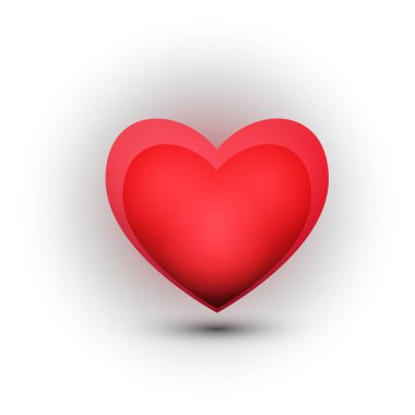 Red Stylish Elegant Stiched Heart Shape Sticker for Valentines Day