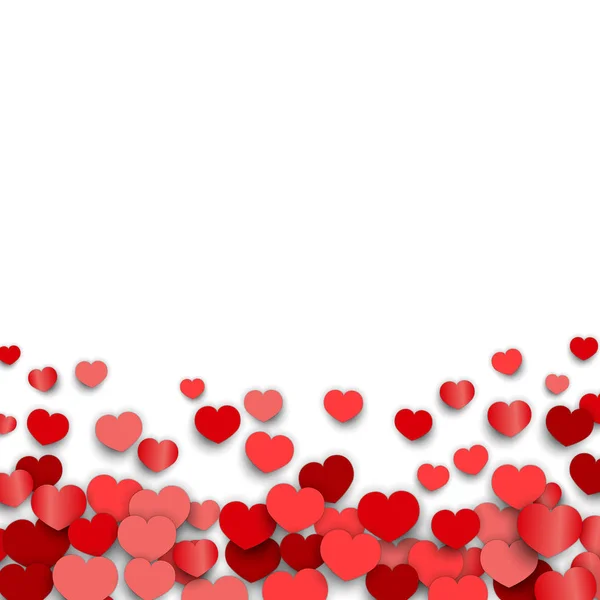 情人节背景设计与心脏贴片撒播 — 图库矢量图片