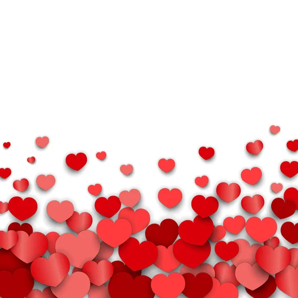 Sevgililer Günü Arkaplan Tasarımı Kalp Çıkartmaları Dağılmış — Stok Vektör