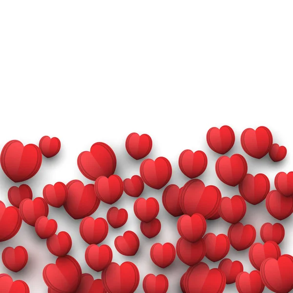 情人节背景设计与心脏贴片撒播 — 图库矢量图片
