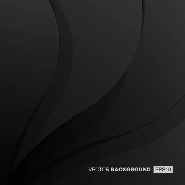 Composición Fondo Fluido Moderno Negro Con Ondas Sombras — Archivo Imágenes Vectoriales