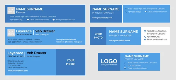 电子邮件签名设计模板集 — 图库矢量图片