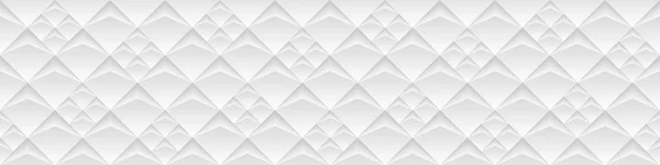 Sömlös Vit Geometrisk Bred Textur Banner — Stock vektor