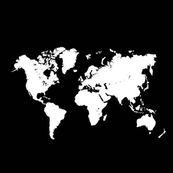 Bílá Mapu Černém Pozadí — Stockový vektor