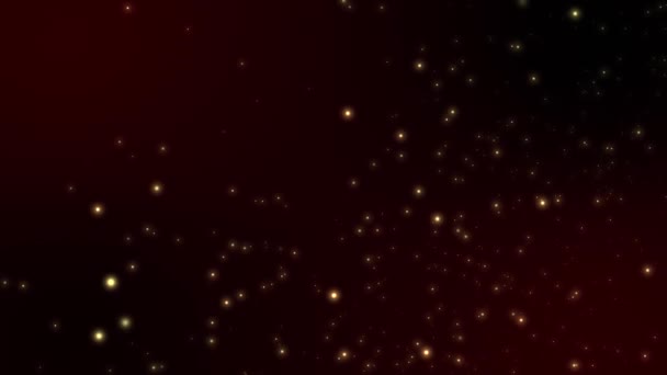Gold Luminous Sparkling Bokeh Particles Animación Contra Fondo Oscuro — Vídeos de Stock