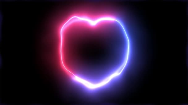 Naadloze Looping Lazer Energie Neon Heart Frame Voor Valentijnsdag — Stockvideo