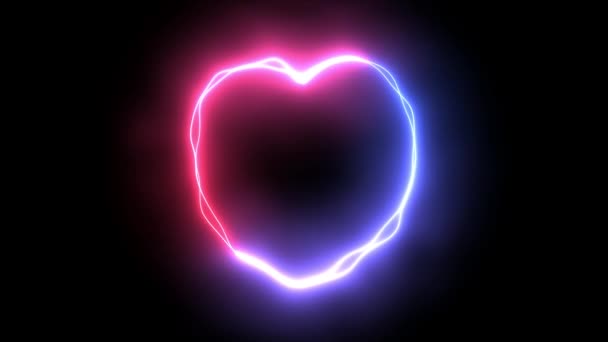 Zökkenőmentes Hurkolás Lazer Energy Neon Heart Frame Valentin Napra — Stock videók