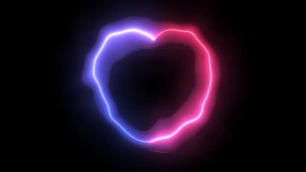 Seamless Looping Lazer Energy Neon Heart Frame Valentines Day — Stock Video