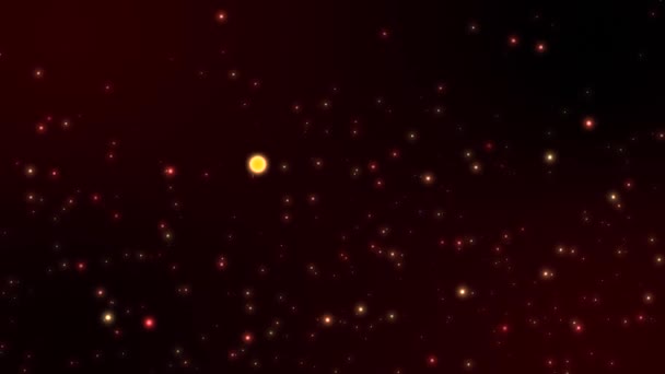 Goldene Glitzernde Bokeh Teilchen Animation Vor Dunklem Hintergrund — Stockvideo