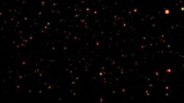 Altın Parlak Bokeh Parçacıkları Karanlık Arkaplan Karşısında Canlandırması