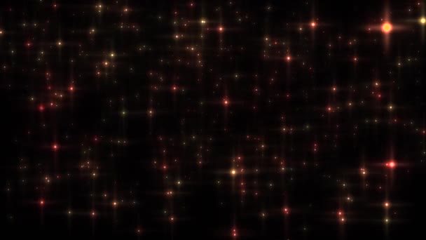 Gold Luminous Sparkling Bokeh Deeltjes Animatie Tegen Donkere Achtergrond — Stockvideo