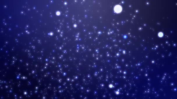 Animation de particules tombantes sur fond bleu 