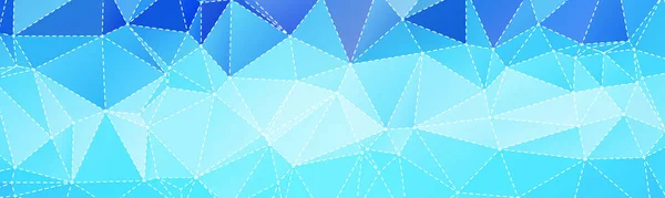 Fond Bannière Polygonale Bleue Avec Triangles Ligne Pointillés — Image vectorielle