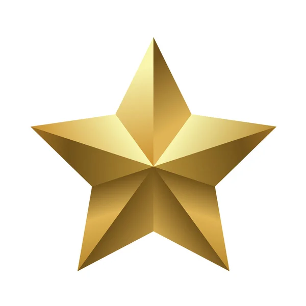 Pięć Wskazań Złotej Błyszczącej Gwiazdy — Wektor stockowy