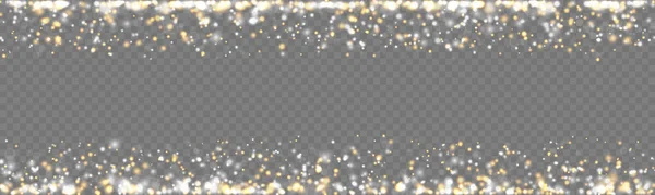 Falling Shiny Sparkling Golden Glitter Auf Transparentem Hintergrund — Stockvektor