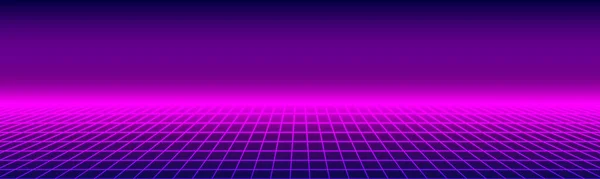 Retro Léta Synthwave Zářící Neonová Světla Rovina — Stockový vektor