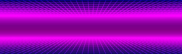 Retro 1980s Synthwave Glowing Neon Lights Plane