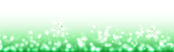 Primavera Bokeh Blossom Banner Design Fundo Verde Gradiente —  Vetores de Stock