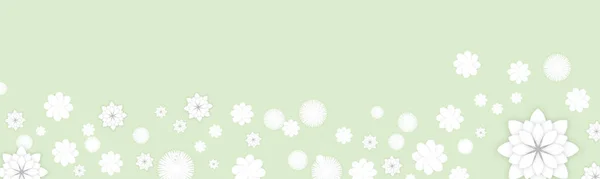 Design Fundo Banner Floral Primavera Com Flores Elegantes Estilo Plano — Vetor de Stock