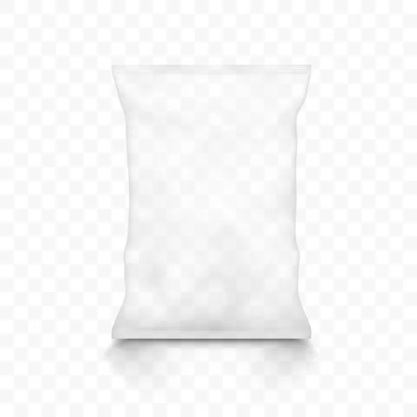Embalagem Saco Lanche Plástico Vazio Transparente Mockup — Vetor de Stock