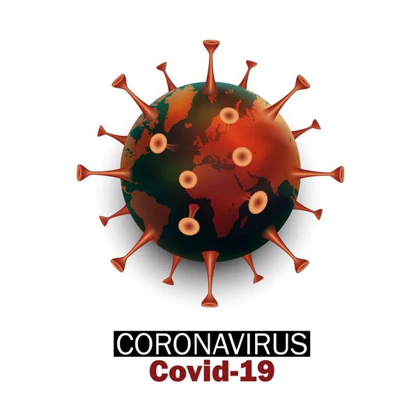 ウイルス株を用いた地球の概念 Novel Coronavirus 2019 Ncovid ウイルスの流行保護の概念 — ストックベクタ