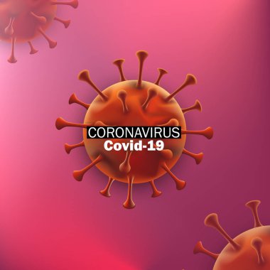 Roman Coronavirus 2019-nCoV Covid-19 'un Virüs Stili Modeli. Virüs Salgını Koruma Konsepti 