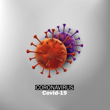 Roman Coronavirus 2019-nCoV Covid-19 'un Virüs Stili Modeli. Virüs Salgını Koruma Konsepti 