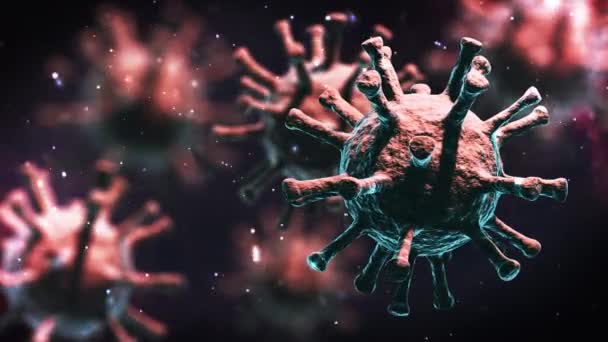 Коронавірус Пандемічний Вірус Фон Анімація — стокове відео
