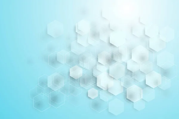 Blue Hexagonal Shapes Medical Background Concept — Vector de stock