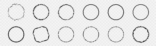 一套黑色抽象曲线形圆形和横幅 — 图库矢量图片