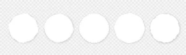 Set Van White Rough Edge Grunge Circle Frames — Stockvector