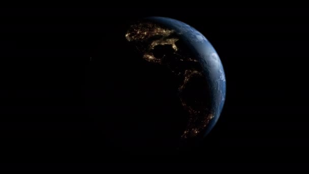 Looping Spinning Earth Globe Con Canal Transparencia Alpha — Vídeo de stock