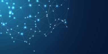 Plexus Ağ Bağlantıları Teknoloji Çizgileri Işıklı Simge Kavramları