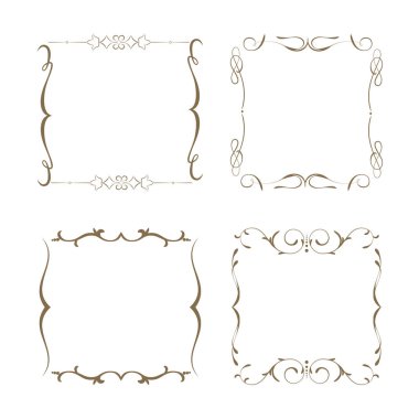 Retro Vintage Kaligrafik Dekoratif Çerçeve Koleksiyonu