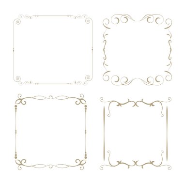 Retro Vintage Kaligrafik Dekoratif Çerçeve Koleksiyonu