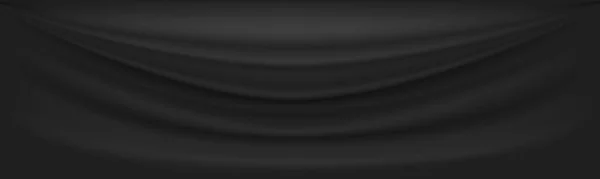 滑らかなブラックシルクファブリック バナー背景 — ストックベクタ