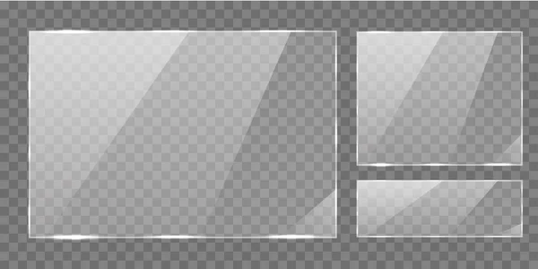 Lesklé Obdélníkové Skleněné Transparenty — Stockový vektor