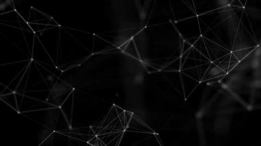 Plexus Bağlantıları Döngüsü Alanın Derinliği ile Siyah Arkaplanda Beyaz
