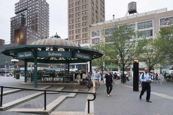 Nova Iorque Eua Agosto 2019 Entrada Metrô Union Square Nova — Fotografia de Stock