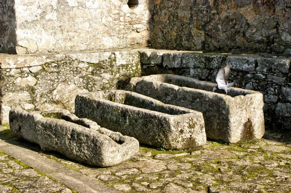Túmulos Antigos Castelo Santa Maria Feira Portugal — Fotografia de Stock
